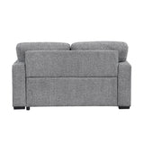 Alcove Gray Loveseat With Pull-out Bed Arms With Shelves And Charging Ports