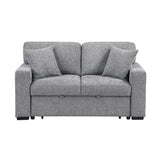 Alcove Gray Loveseat With Pull-out Bed Arms With Shelves And Charging Ports