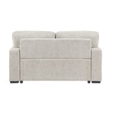 Alcove Silver Convertible Loveseat With Pull-out Bed Arms With Shelves And Charging Ports