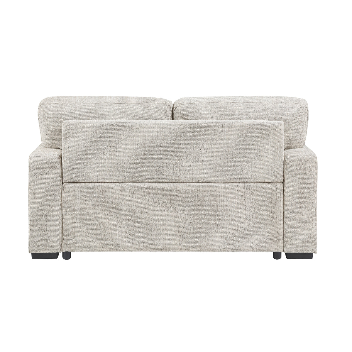 Alcove Silver Convertible Loveseat With Pull-out Bed Arms With Shelves And Charging Ports