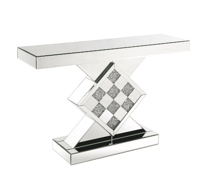 Noralie Mirrored/Faux Diamonds Console Table
