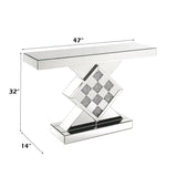 Noralie Mirrored/Faux Diamonds Console Table