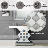 Noralie Mirrored/Faux Diamonds Console Table