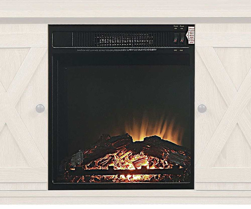 Black Electrical Fireplace Insert w/ Wood Log Style
