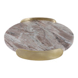 Ultra Tan/Gray Marble Tray with Aluminum Handles