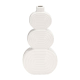 Saxon White Large Ceramic Stacked Circles Vase