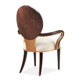 Camellia Field Warm Pecan/Linen Dining Arm Chair