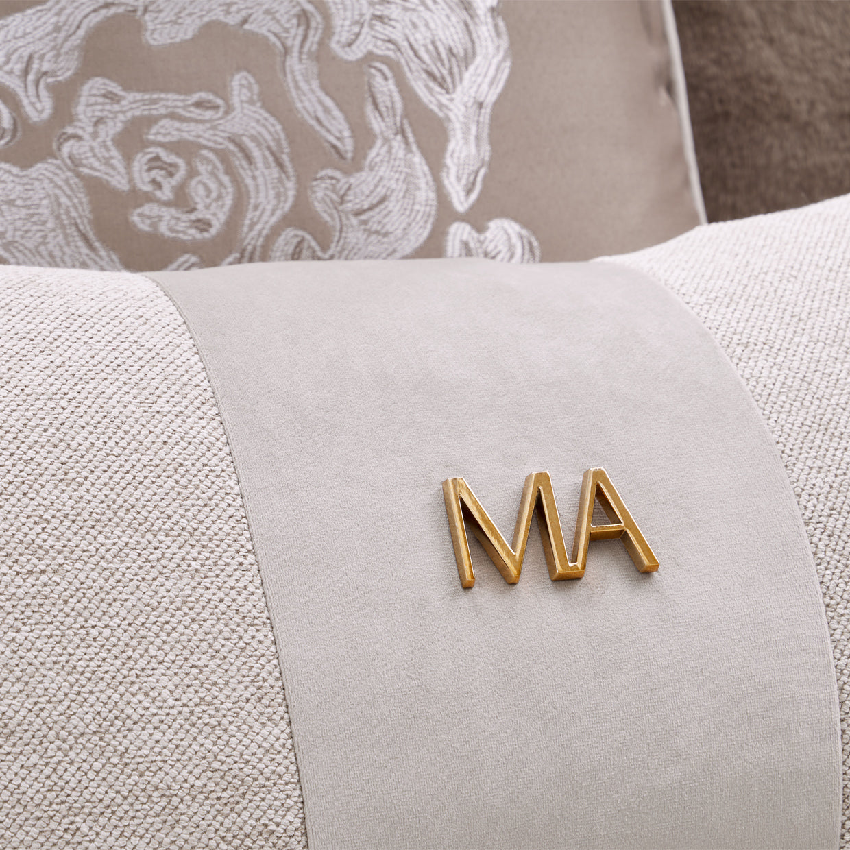 Camellia Field Warm Pecan/Porcini Asymmetrical Velvet Sofa