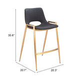 Desi Black & Gold Counter Stool (Set of 2)