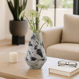 Rinconada White Glass Fog Shadow Vase