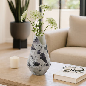 Rinconada White Glass Fog Shadow Vase