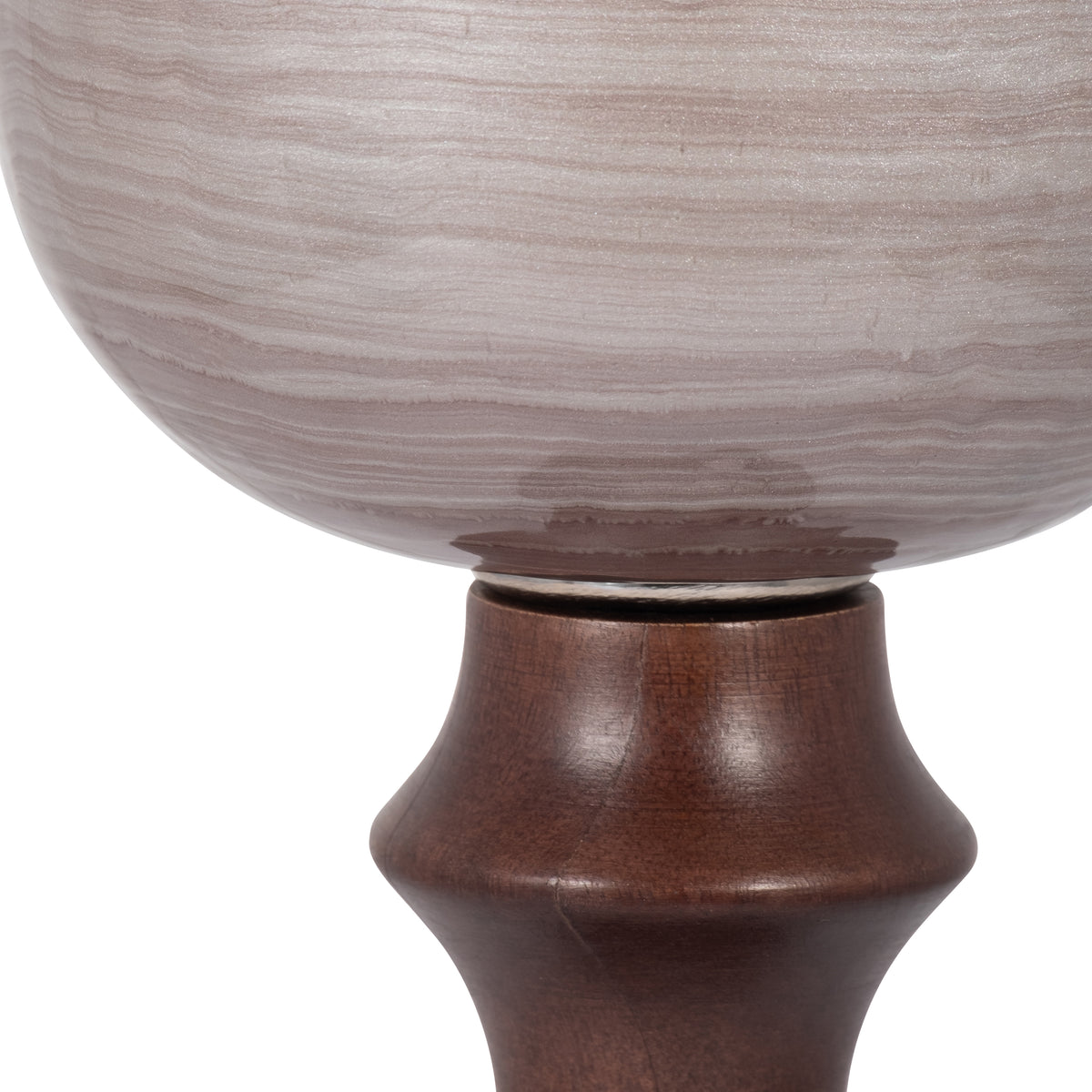 Sloat Blush Small Glass Wooden Base Hurricane