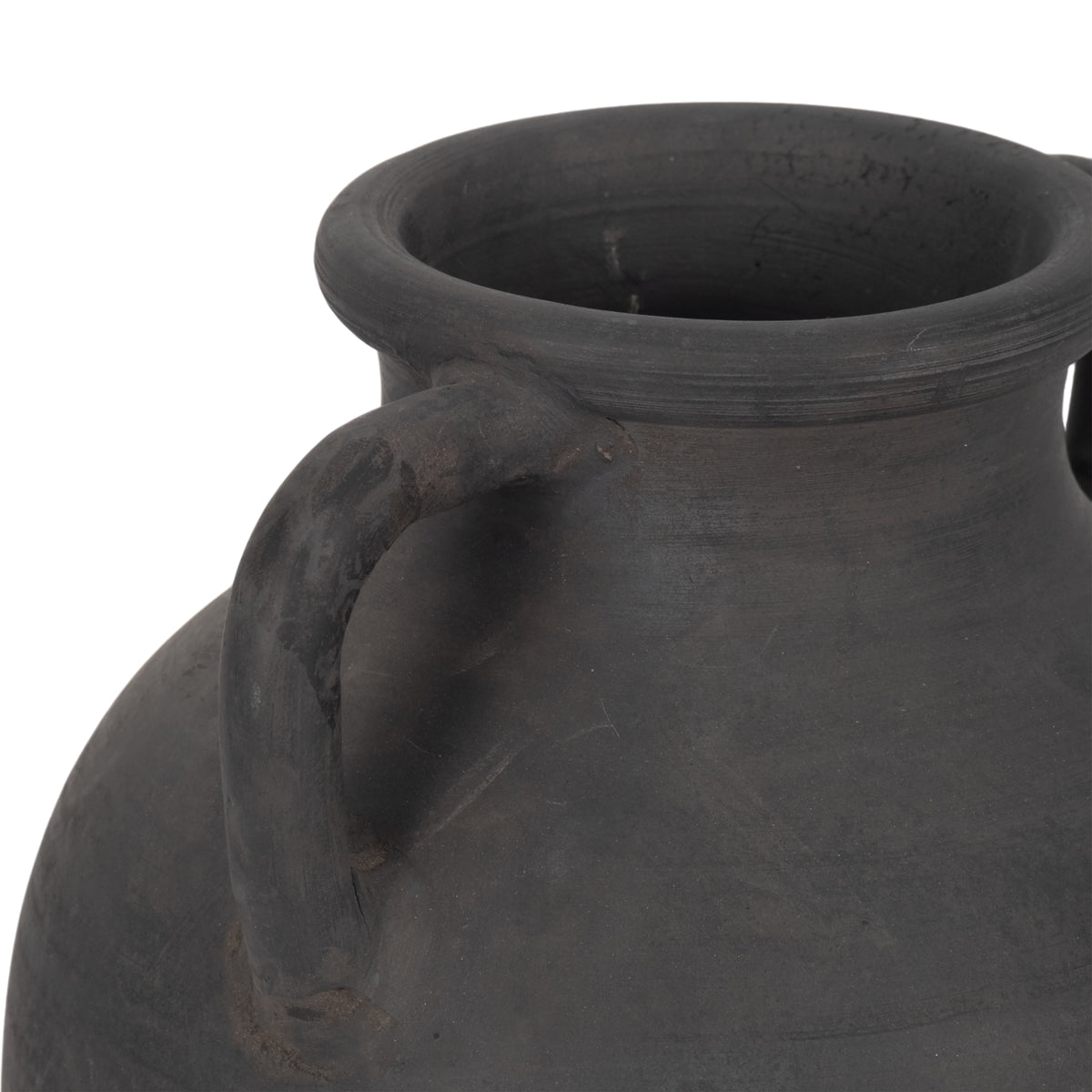 Drakewell Black Terracotta Vase with Handles