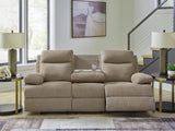 Tarrant Mocha Reclining Sofa with Drop Down Table