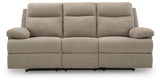 Tarrant Mocha Reclining Sofa with Drop Down Table