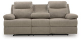Tarrant Mocha Reclining Sofa with Drop Down Table