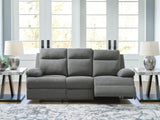 Tarrant Charcoal Reclining Sofa with Drop Down Table
