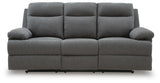 Tarrant Charcoal Reclining Sofa with Drop Down Table