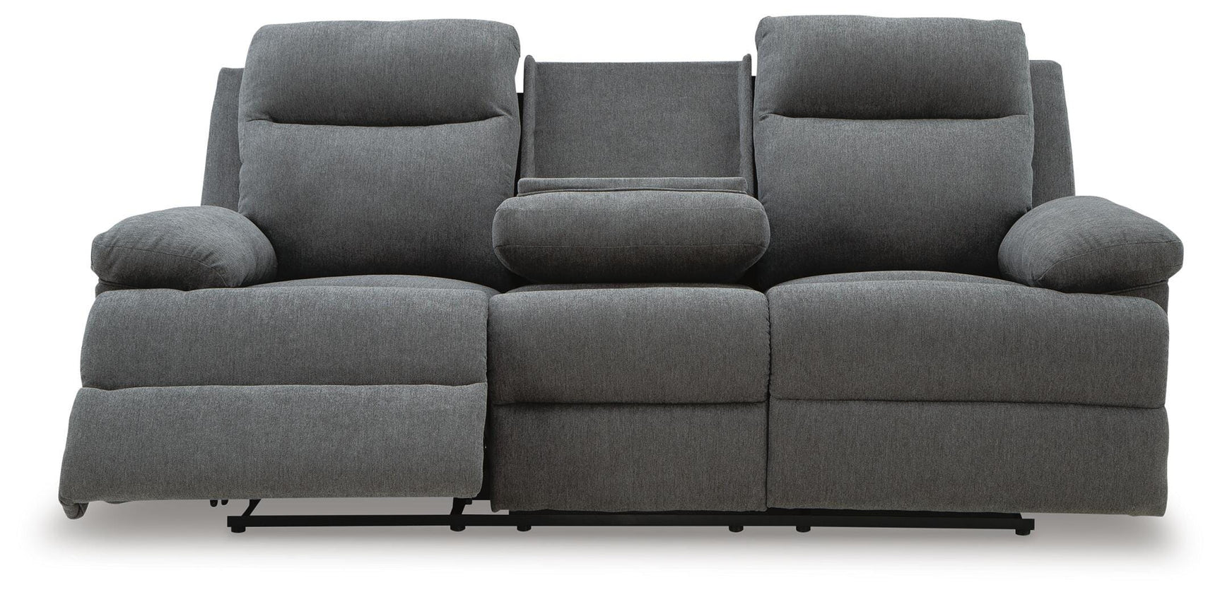 Tarrant Charcoal Reclining Sofa with Drop Down Table