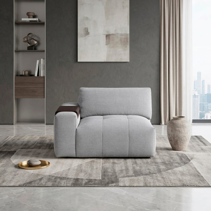 Tidal Gray Left Side Chair With One Arm