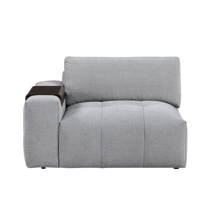 Tidal Gray Left Side Chair With One Arm