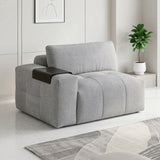 Tidal Gray Left Side Chair With One Arm