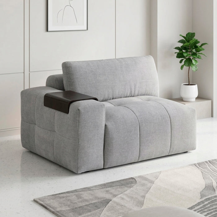 Tidal Gray Left Side Chair With One Arm