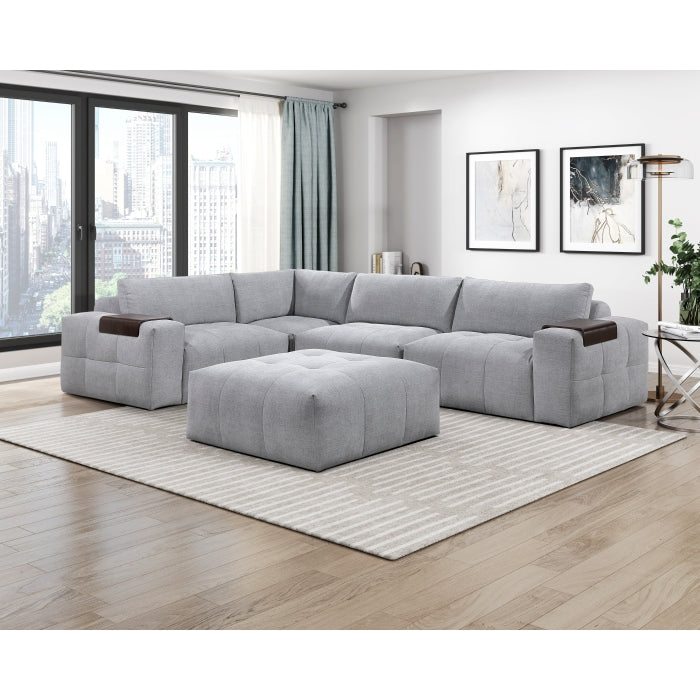 Tidal Gray Left Side Chair With One Arm