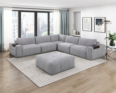 Tidal Gray Ottoman With Caster