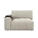 Tidal Beige Left Side Chair With One Arm