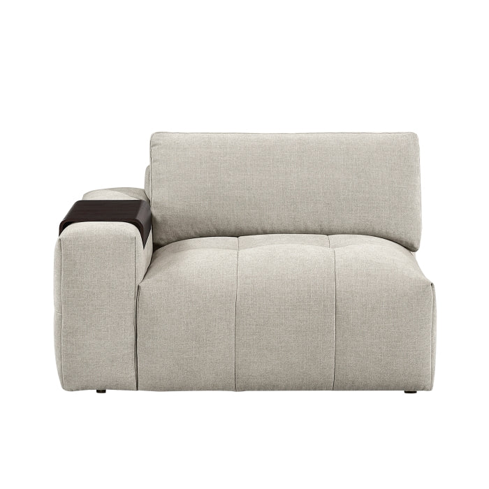 Tidal Beige Left Side Chair With One Arm
