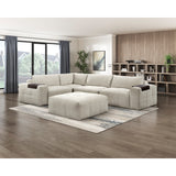 Tidal Beige Left Side Chair With One Arm