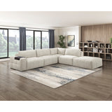 Tidal Beige Left Side Chair With One Arm