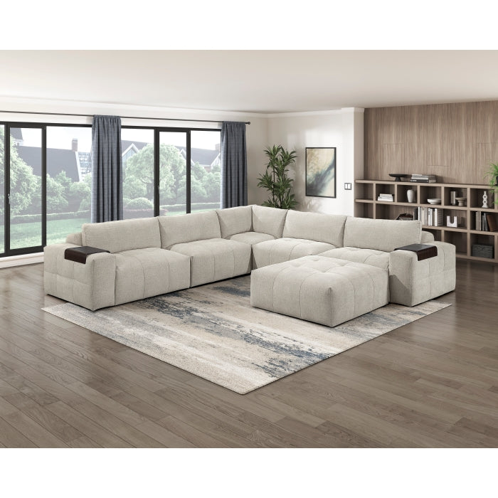 Tidal Beige Right Side Chair With One Arm