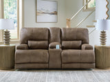Time-Piece Earth Power Reclining Loveseat with Console