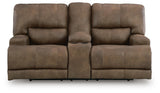 Time-Piece Earth Power Reclining Loveseat with Console