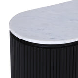 Squabbletown White/Black Fluted 2-Door Cabinet