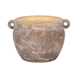 Harvard Brown/Ivory Textured Stoneware Jug Planter