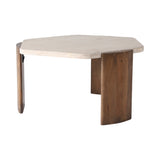 Mecca Brown Hexagon Travertine Coffee Table