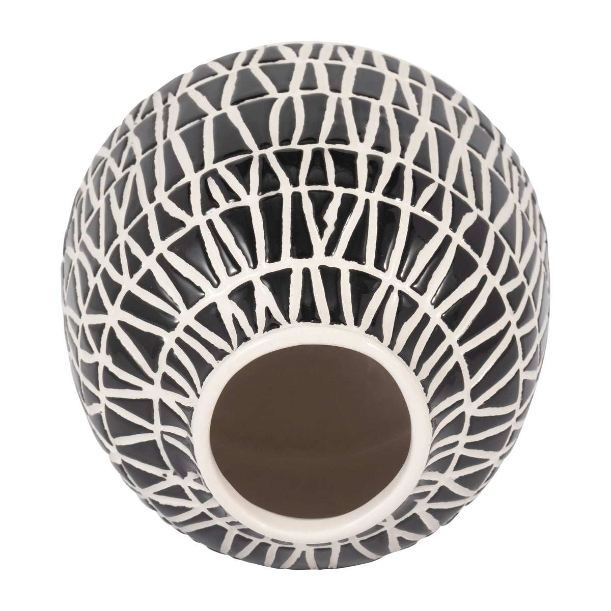 Ingleside Black Ceramic Tribal Vase