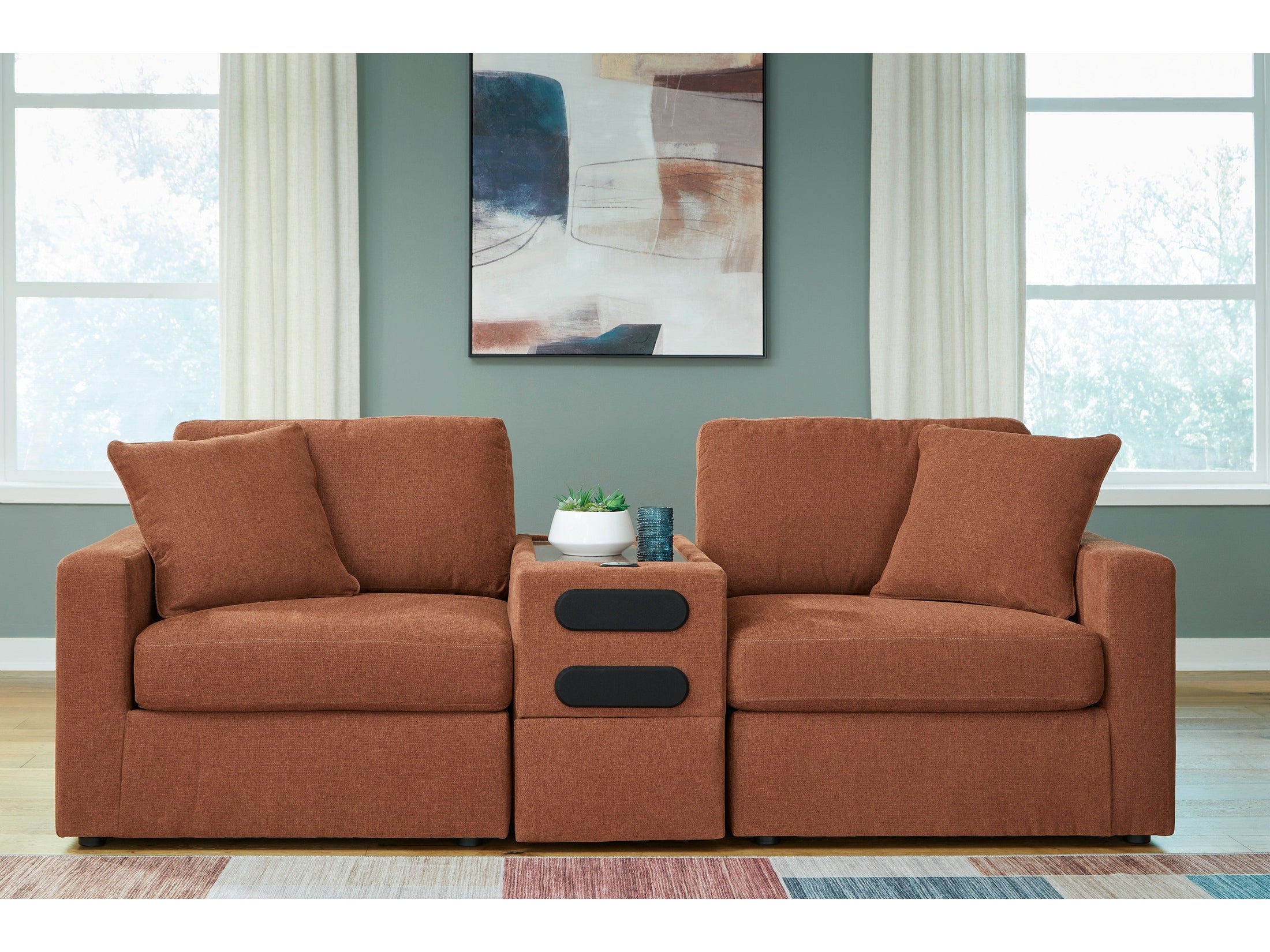 Modmax Spice 3-Piece Sectional w/Audio Storage Console - Ornate Home