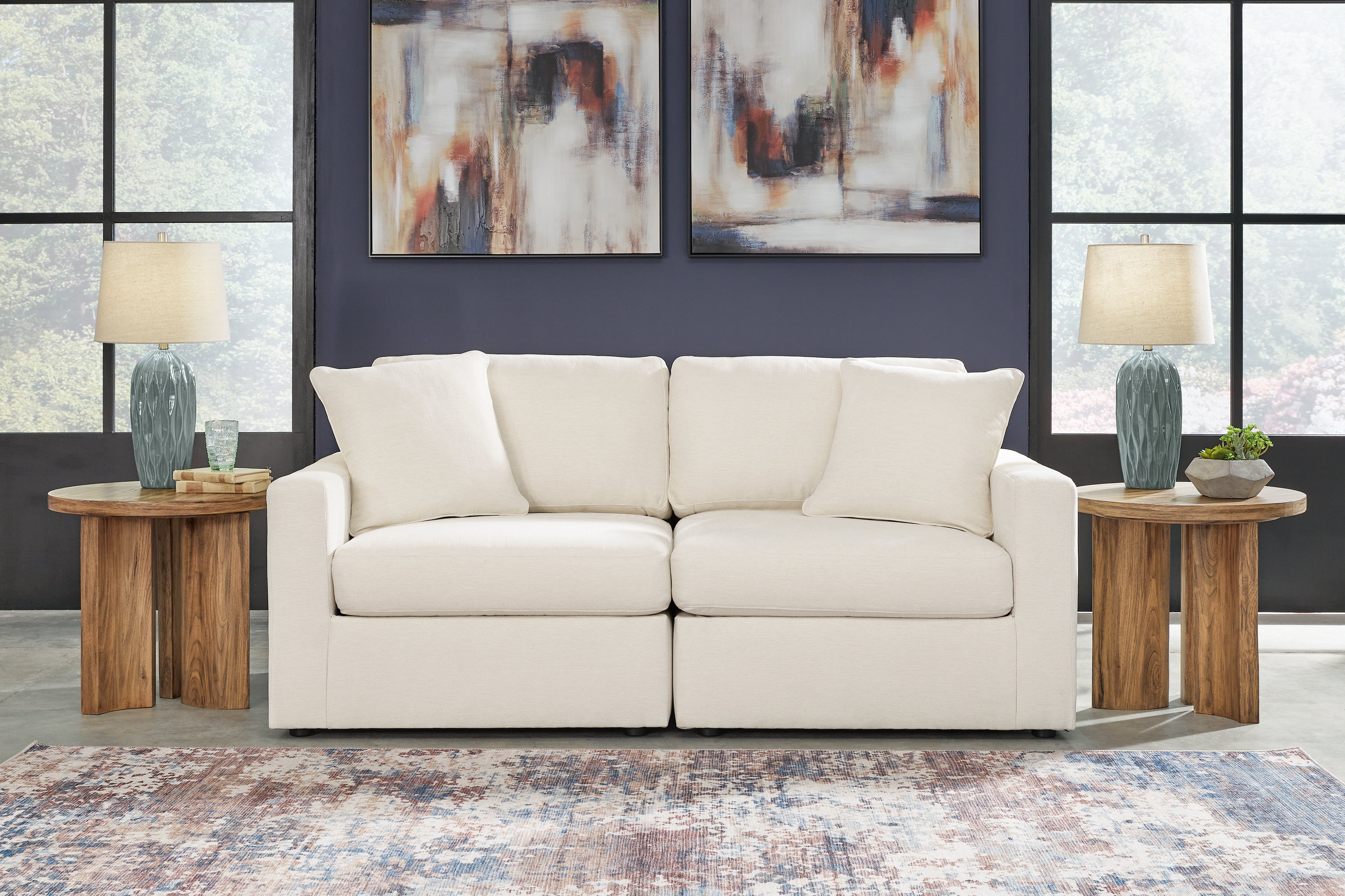 Modmax Oyster 3-Piece Sectional Sofa and 2-Piece Sectional Loveseat - Ornate Home