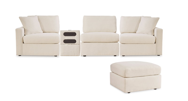 Modmax Oyster 4-Piece Sectional incl. Storage Console w/ Audio System and Ottoman - Ornate Home