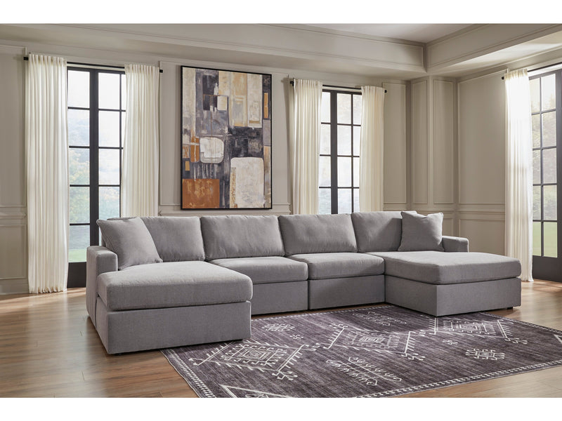 Modmax Granite 4-Piece U Shape Sectional with Double Chaise - Ornate Home