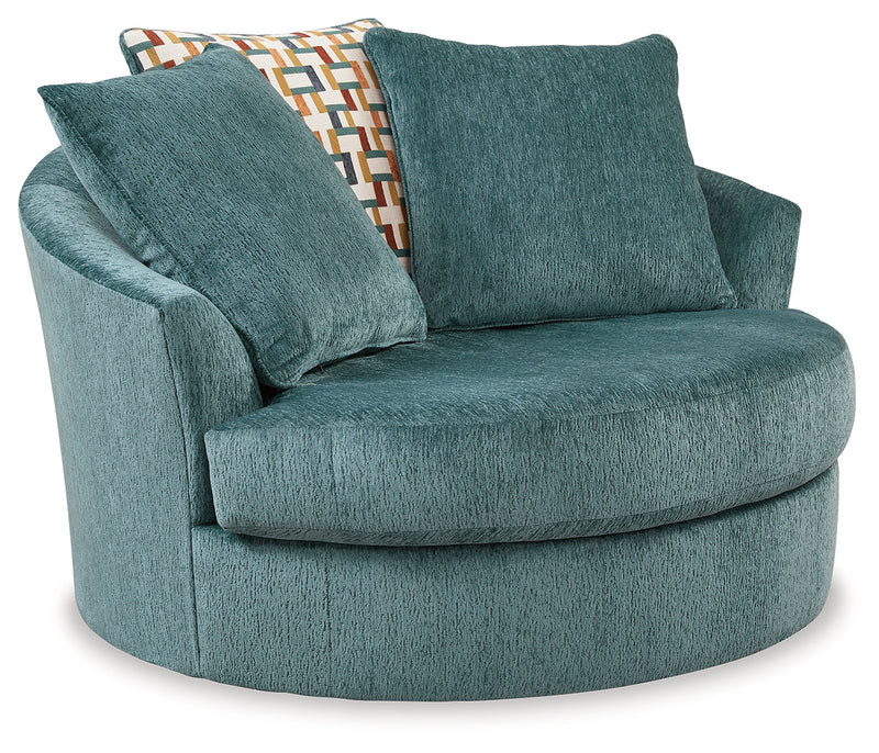Laylabrook Teal Oversized Swivel Accent Chair - Ornate Home