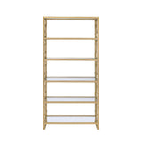 Milavera Clear Glass/Gold Bookshelf