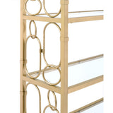 Milavera Clear Glass/Gold Bookshelf