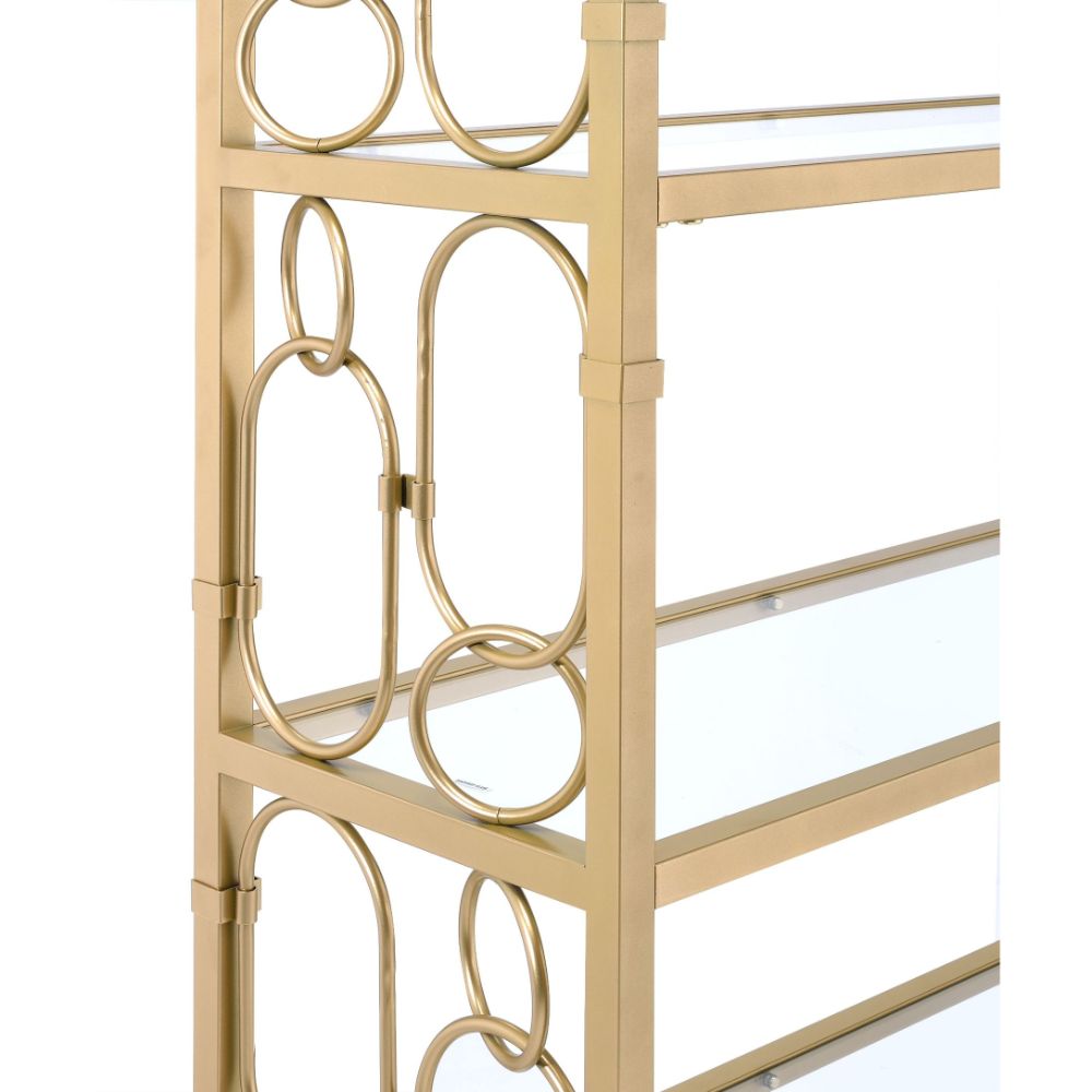 Milavera Clear Glass/Gold Bookshelf