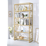 Milavera Clear Glass/Gold Bookshelf
