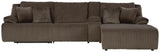 Top Tier Chocolate 4-Piece Reclining Sectional with RAF Chaise